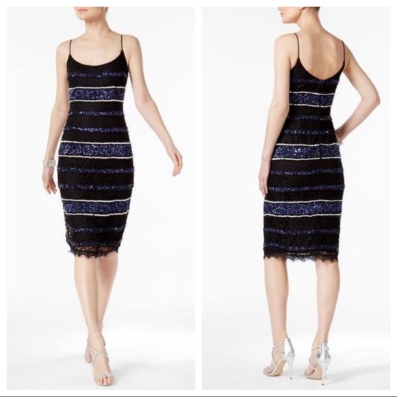Adrianna Papell Sequined Body con Party Dress
